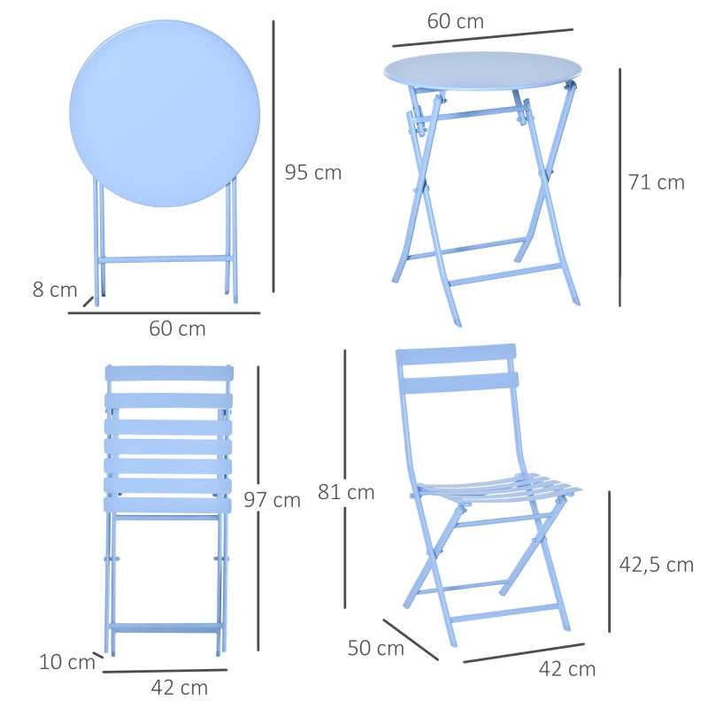 Ensemble Bistro Bolou de Nancy - Ensemble de Jardin - Ensemble de Balcon - Bleu