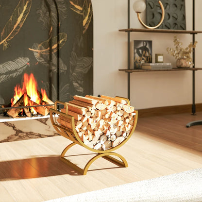 Nancy's Mortara Haardhoutrek - Houtrek - Houtopslag - Brandhoutrek - Goud - Staal