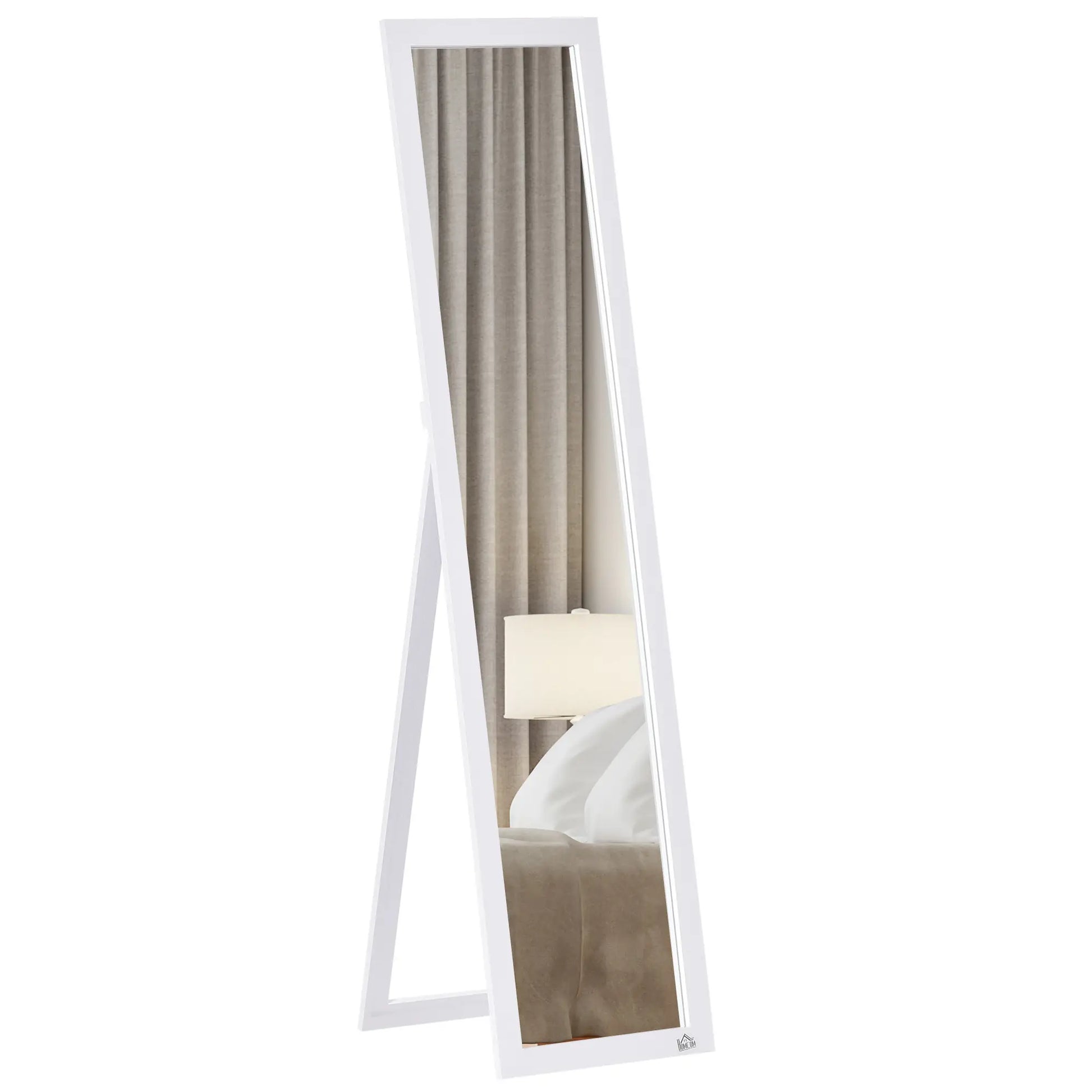 Nancy's Fortezza Staande Spiegel - Kledingspiegel - Wit - ± 35 x 35 x 155 cm