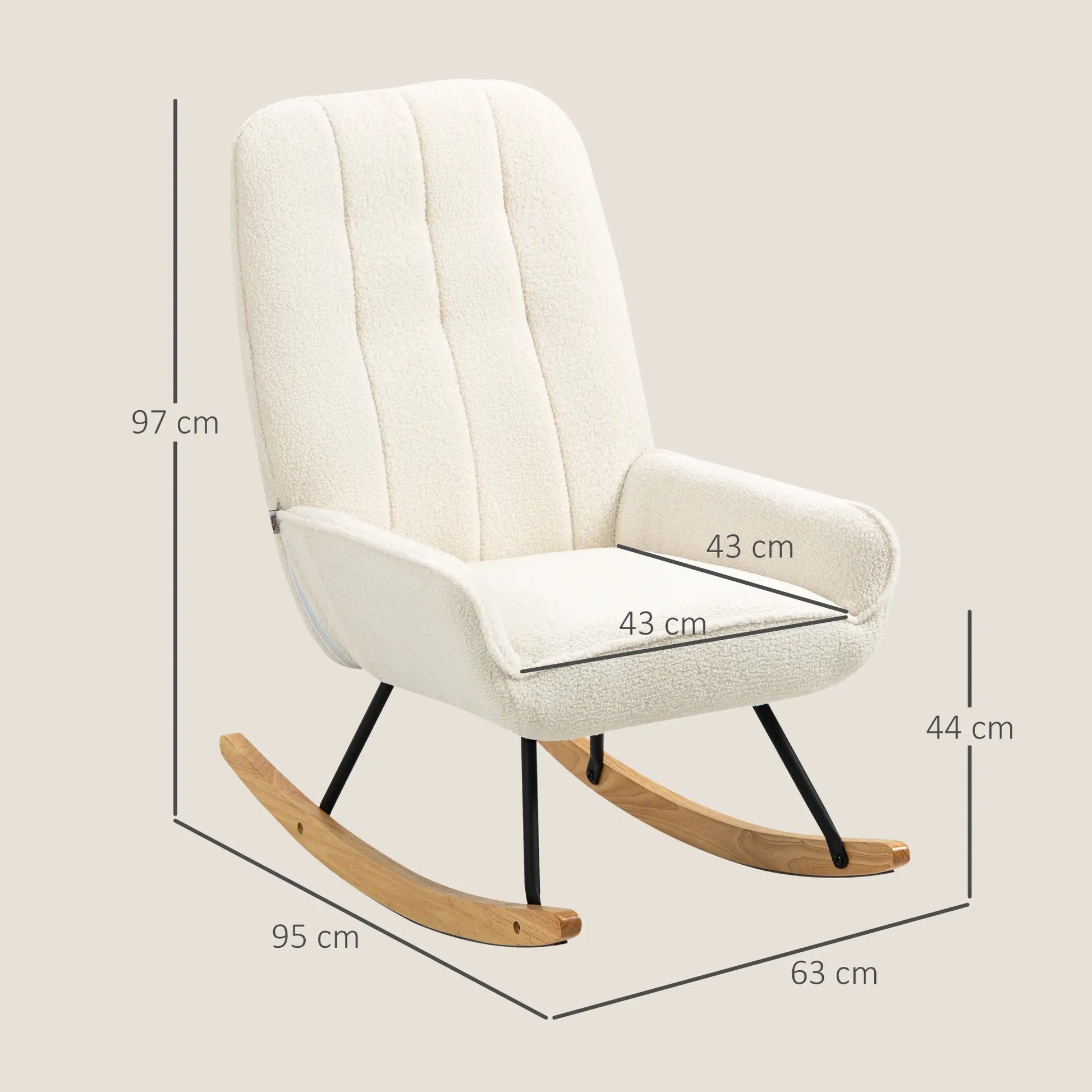 Nancy's Gagos Schommelstoel - Relaxstoel - Loungesotel - Crème - Fleece