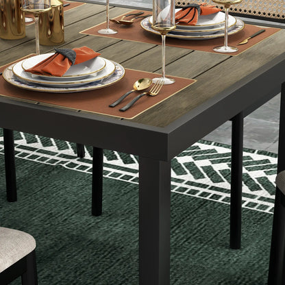 Nancy's Cogula Tuintafel - Terrastafel - Natuurlijk Hout / Zwart - ± 190 x 90 x 75 cm