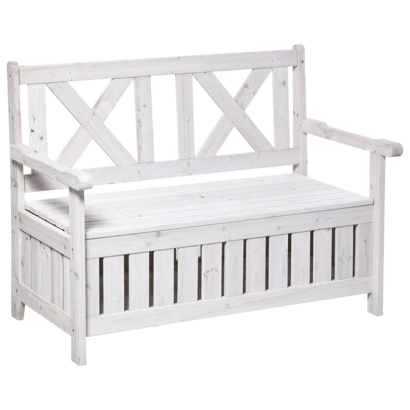 Nancy's Retorbido Tuinbank - Balkonbank - Houten bankje - Wit - Dennenhout - ± 115 x 60 x 85 cm