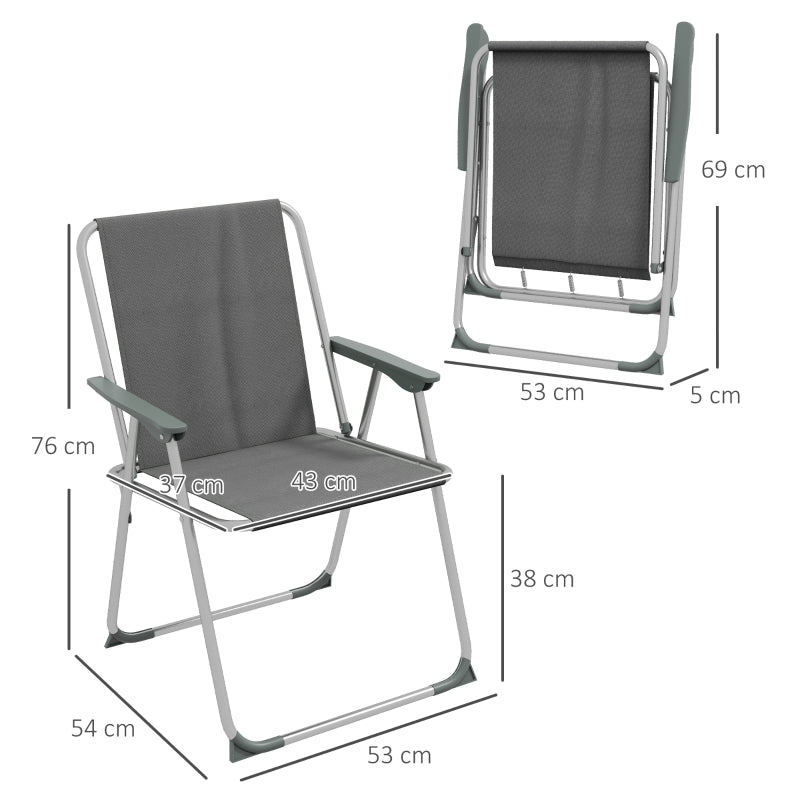 Nancy's Glampy Camping Chairs - Beach Chairs - Garden Chairs - Foldable Chairs - Set of 4 - Gray