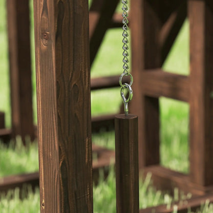 Nancy's Fraconalto Kippenrek - Zitstokken, hellingen, schommels - 2-3 kippen - Bruin - Dennenhout - ± 80 x 60 x 55 cm