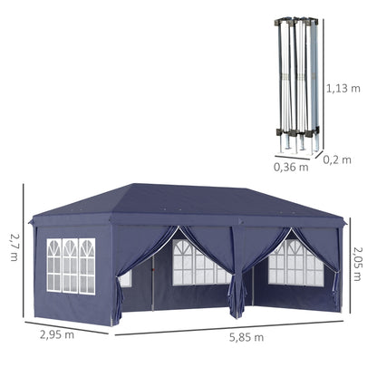 Nancy's Povalo Party Tent - Pavilion - Garden Tent - Party Tent - Blue - ± 600 x 300 cm