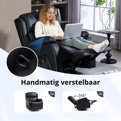 Nancy's Polverigi Massagestoel - Fauteuil met massagefunctie - Verwarmde massage & ontspanning - Zwart - Kunstleer