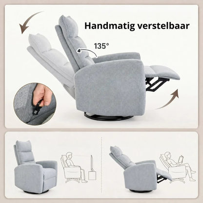 Nancy's Sporminore Relaxfauteil - Loungestoel - Relaxstoel - Verstelbaar - Grijs - Stof