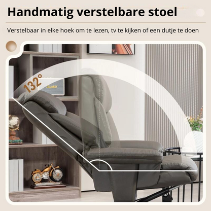 Nancy's Calvos Relaxfauteuil - Relaxstoel - Ligstoel - Vertelbare rugleuning - Schommelfunctie - Grijs - Kunstleer