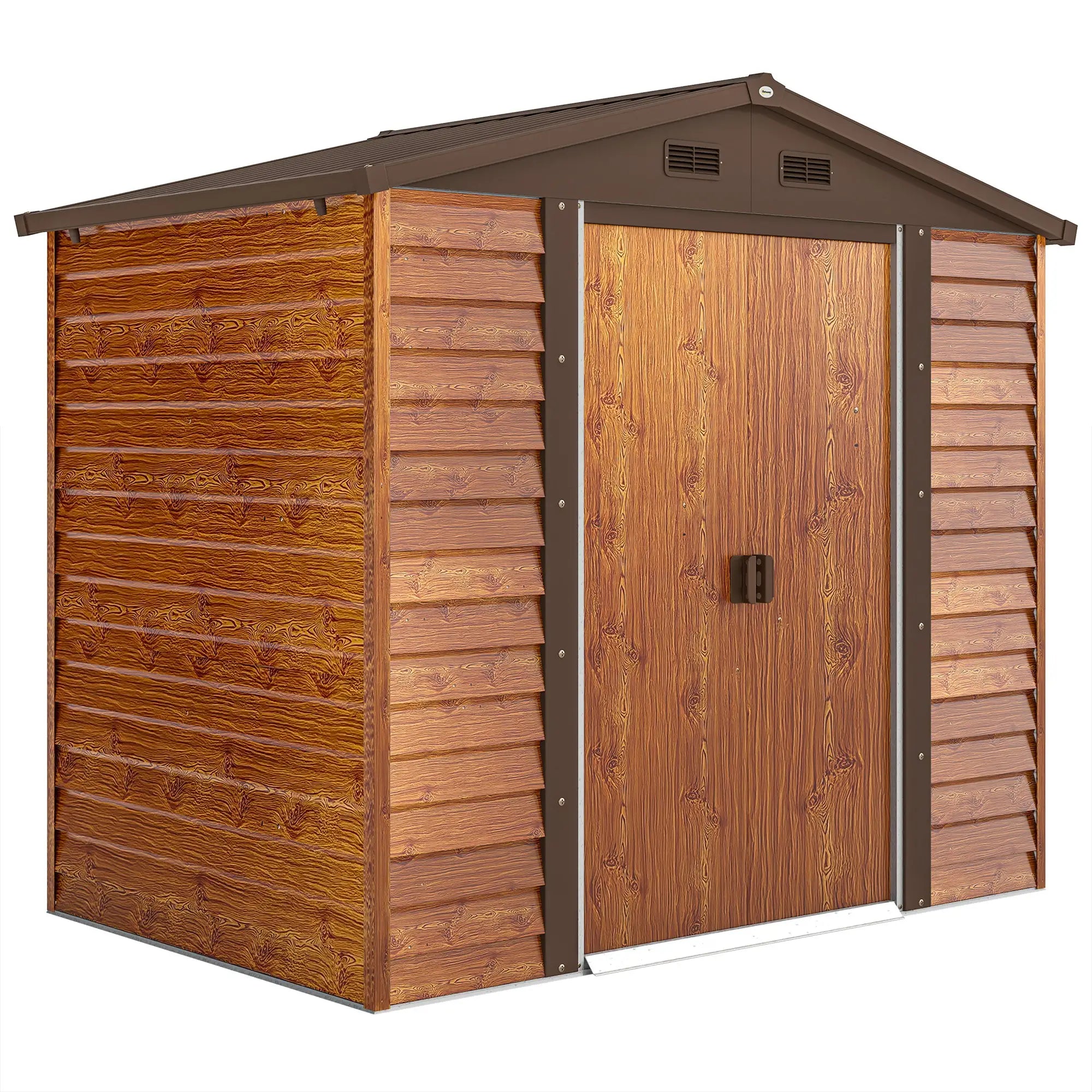 Nancy's Galluzzo Opbergschuur - Tuinschuur - Bruin - Staal - ± 150 x 235 x 175/210 cm