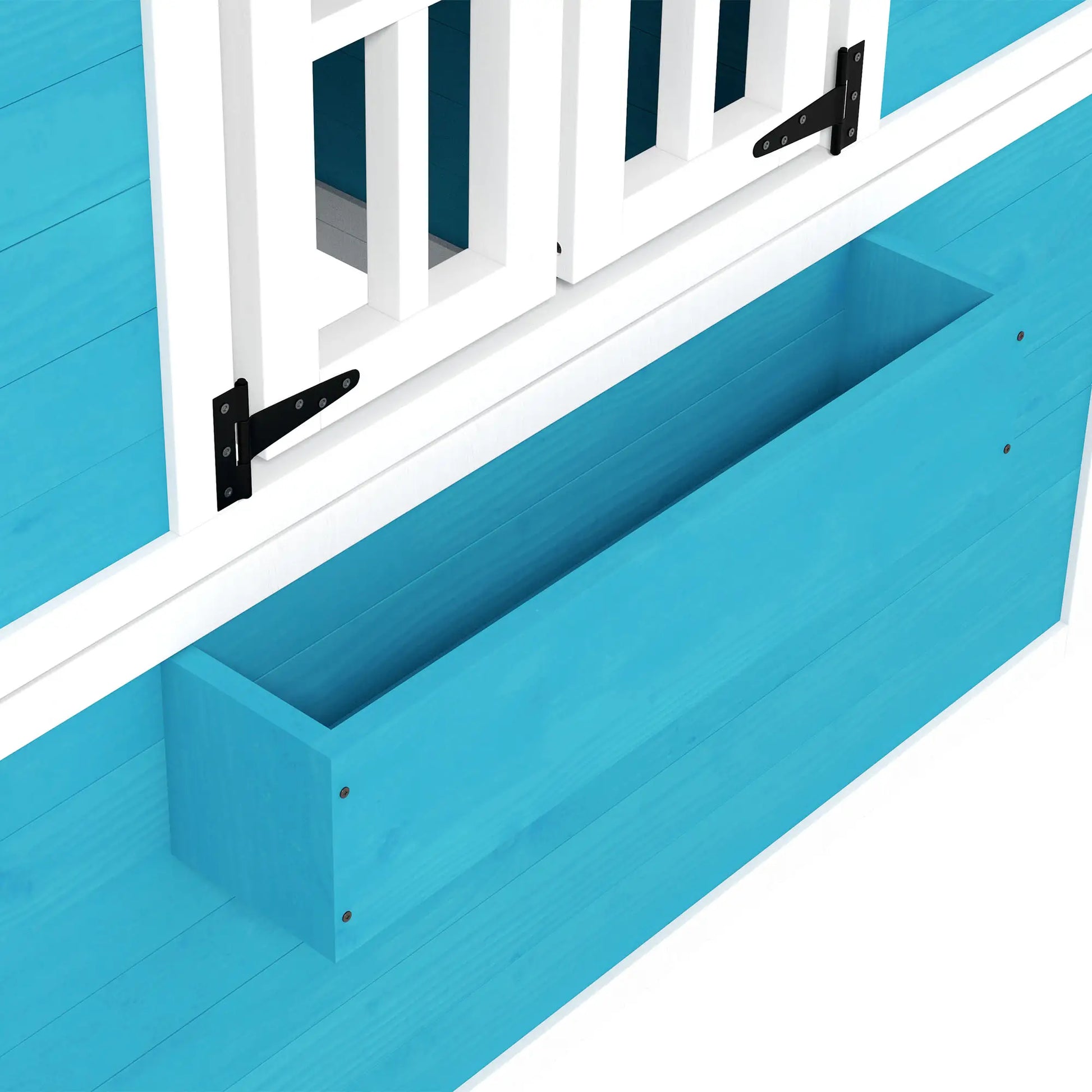 Nancy's Domaso Speelhuisje - Kinderspeelhuis - Blauw / Wit / Grijs - Dennenhout - ± 115 x 125 x 135 cm