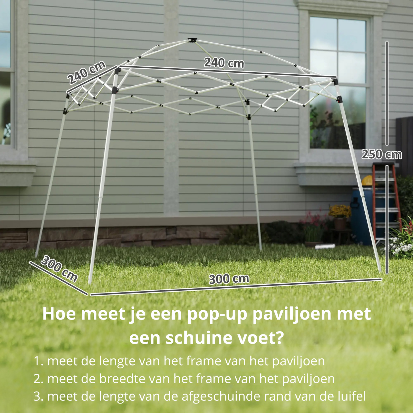 Nancy's Friestas Partytent Overkapping - Paviljoendak - Donkergrijs - 240 x 240 cm