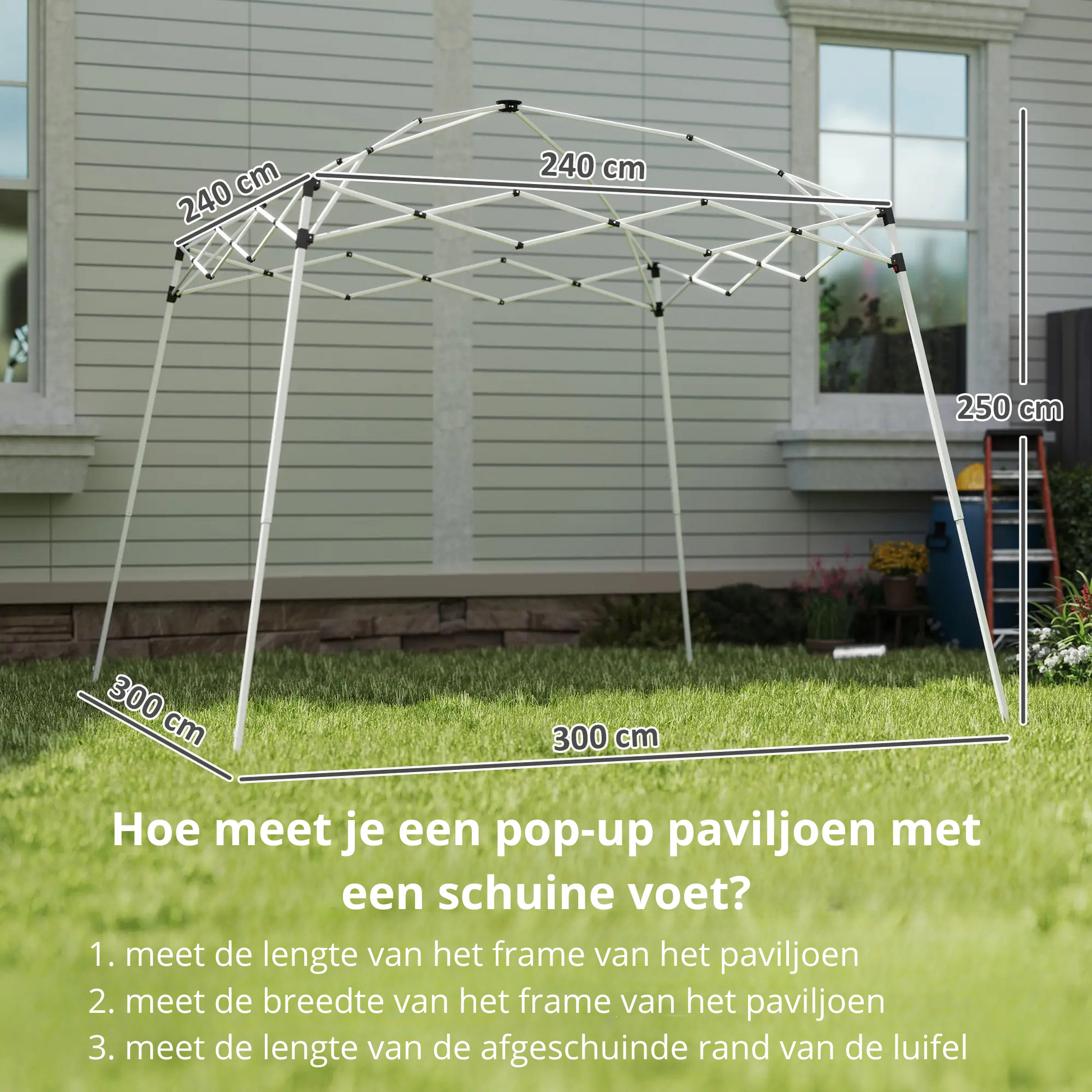 Nancy's Friestas Partytent Overkapping - Paviljoendak - Donkergrijs - 240 x 240 cm