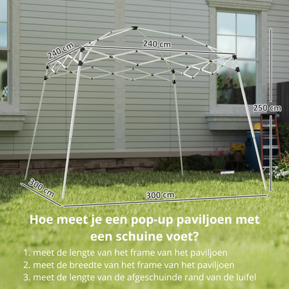 Nancy's Friestas Partytent Overkapping - Paviljoendak - Donkergrijs - 240 x 240 cm