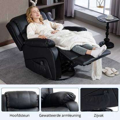 Nancy's Polverigi Massagestoel - Fauteuil met massagefunctie - Verwarmde massage & ontspanning - Zwart - Kunstleer