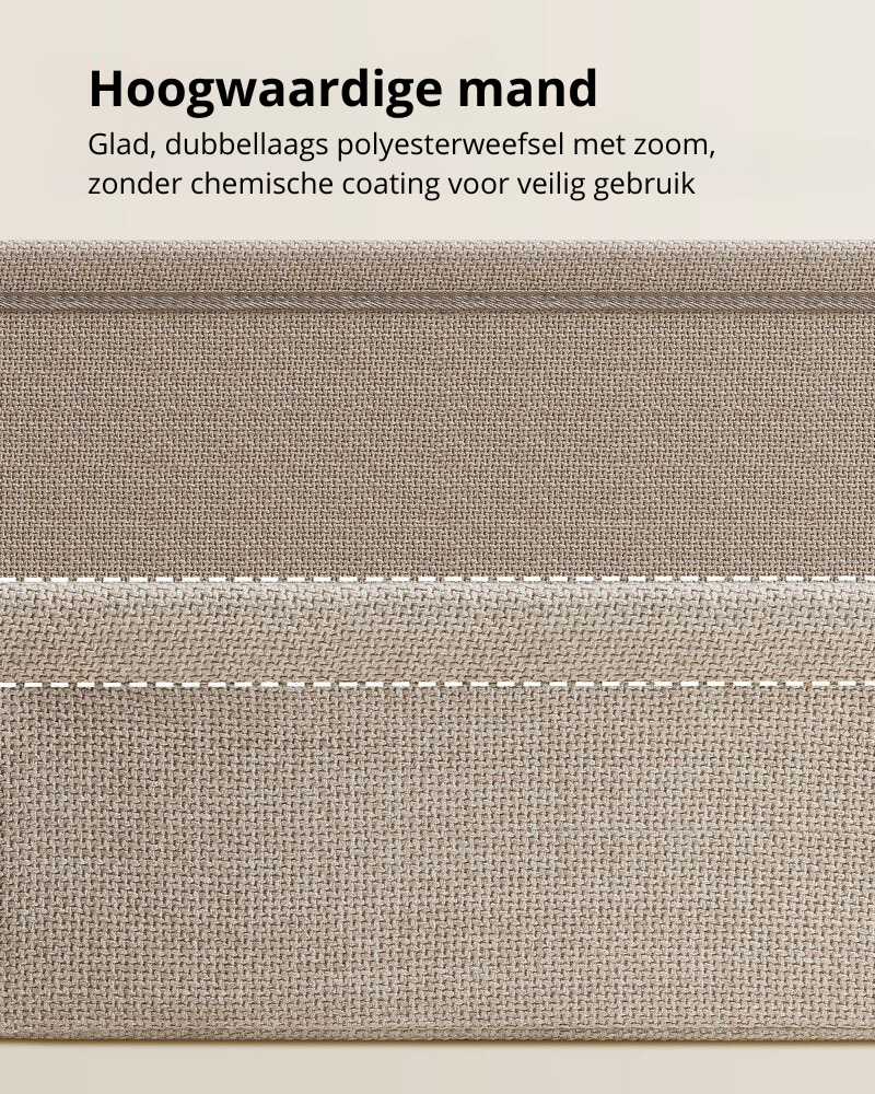Nancy's Bedonia Bijzettafel - Salontafel - Nachtkastje - Vierkant - Wit / Camel bruin - 40 x 40 x 50 cm
