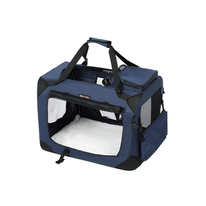 Nancy's Chalco Transportbox - Hondenbox - Transporttas - Opvouwbare Kattenbox - Blauw 50x35x35 cm