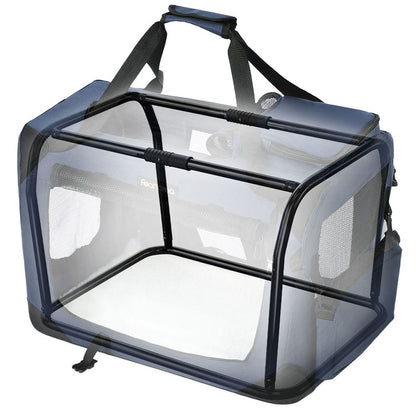 Nancy's Chalco Transportbox - Hondenbox - Transporttas - Opvouwbare Kattenbox - Blauw 50x35x35 cm