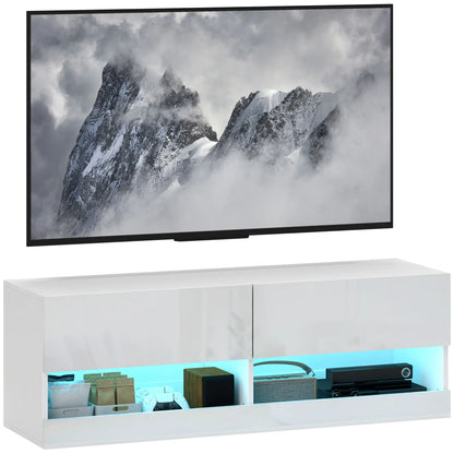 Nancy's Alqueva TV-meubel met Verlichting - TV Kast - Lowboard - TV Dressoir - Wit - ± 120 x 35 x 40 cm