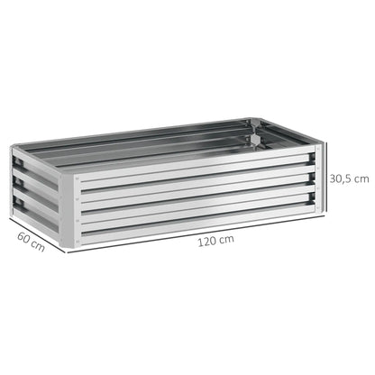 Nancy's Fonteno Plantenbak - Bloembak - Bloembed - Tuinbed - Zilver - Staal - ± 120 x 60 x 30 cm