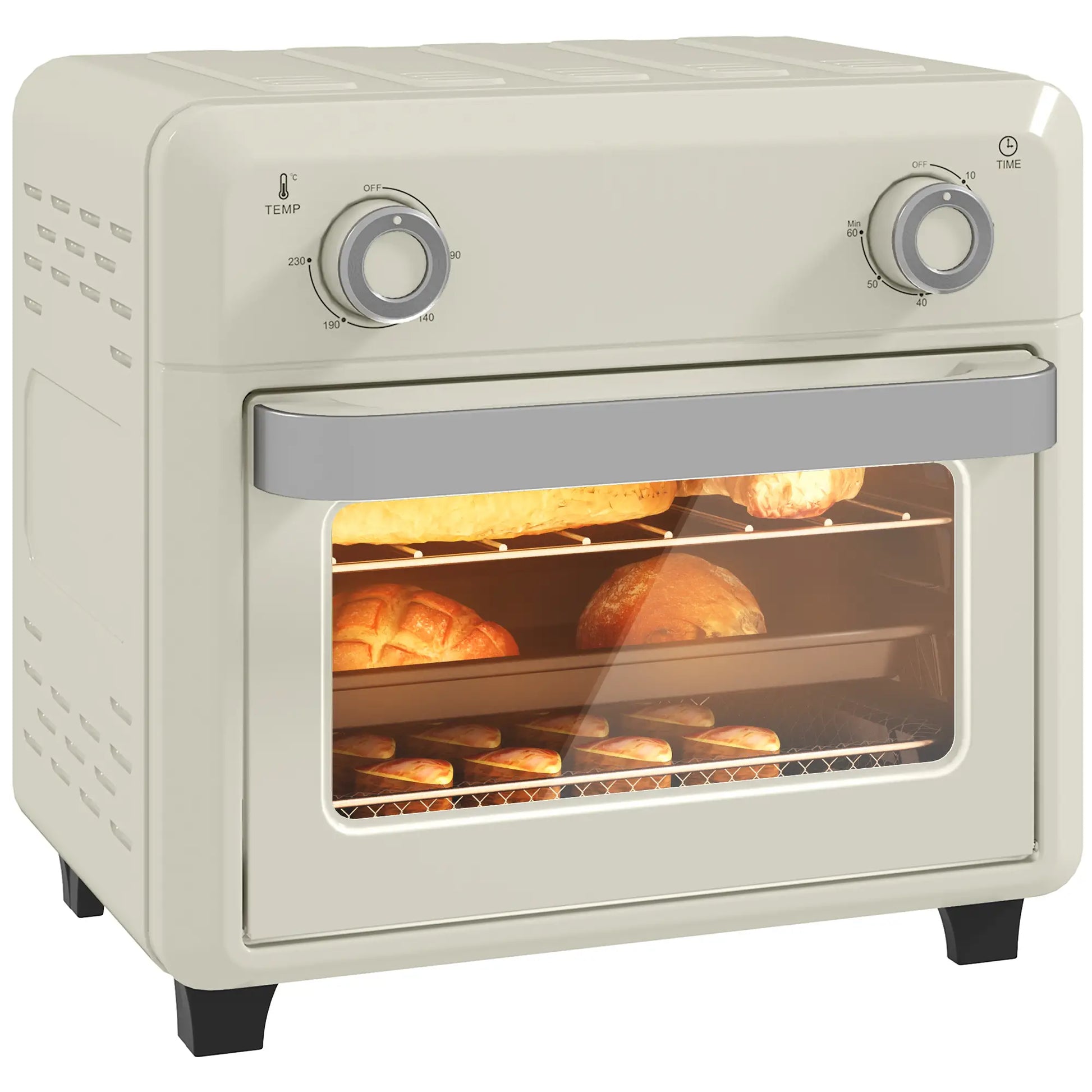 Nancy's Muxagata Heteluchtoven - Grilloven - Bakoven - Timer - Touchscreen - 1000W - Crèmewit