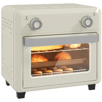 Nancy's Muxagata Heteluchtoven - Grilloven - Bakoven - Timer - Touchscreen - 1000W - Crèmewit