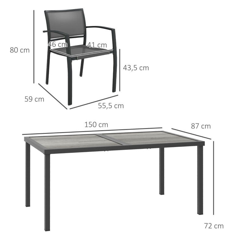Nancy's Turian Tuinset - 4-persoons Tuin set - Grijs