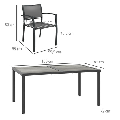 Nancy's Turian Tuinset - 4-persoons Tuin set - Grijs