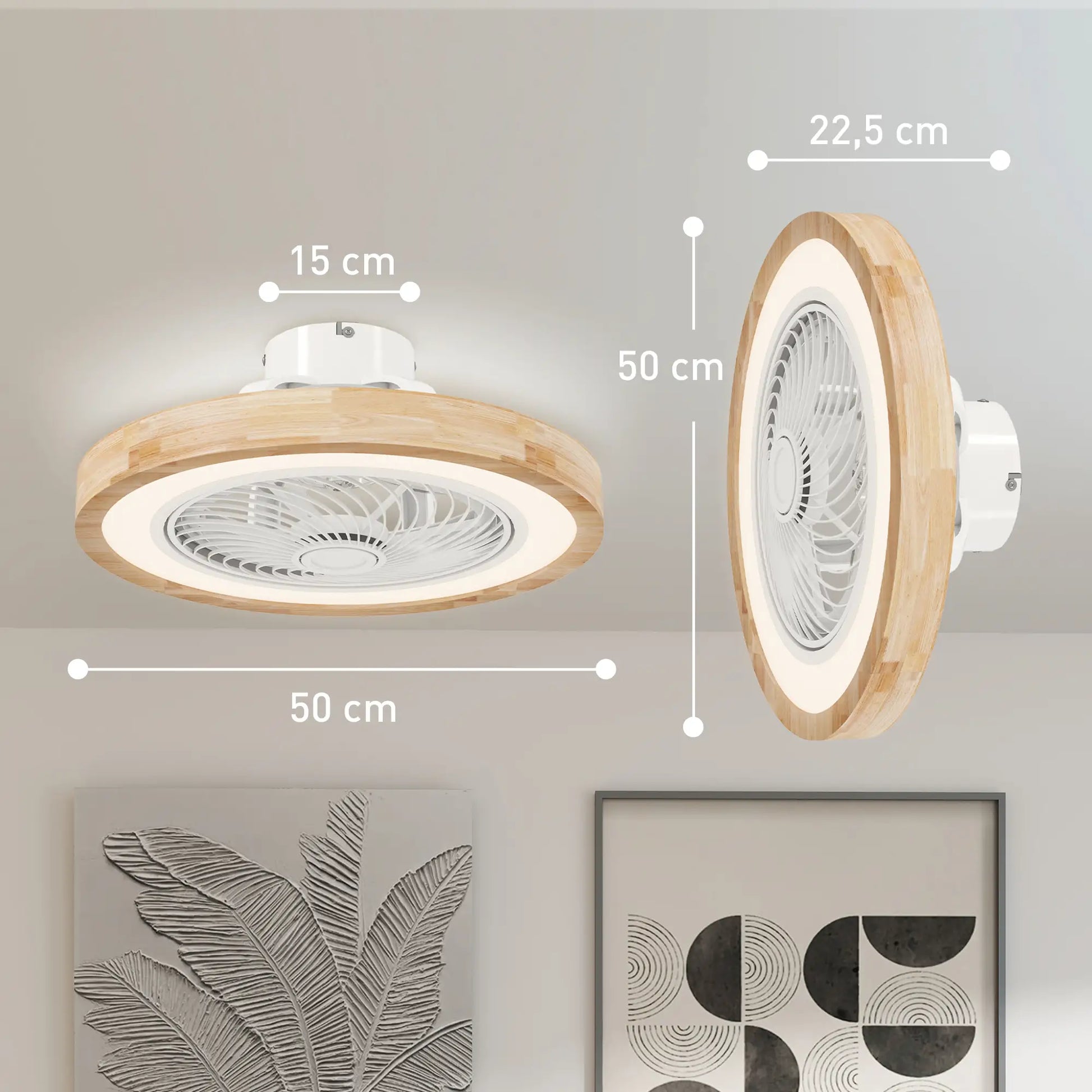 Nancy's Grado Plafondventilator - Aanpasbare Verlichting - Timer - Eikenhout
