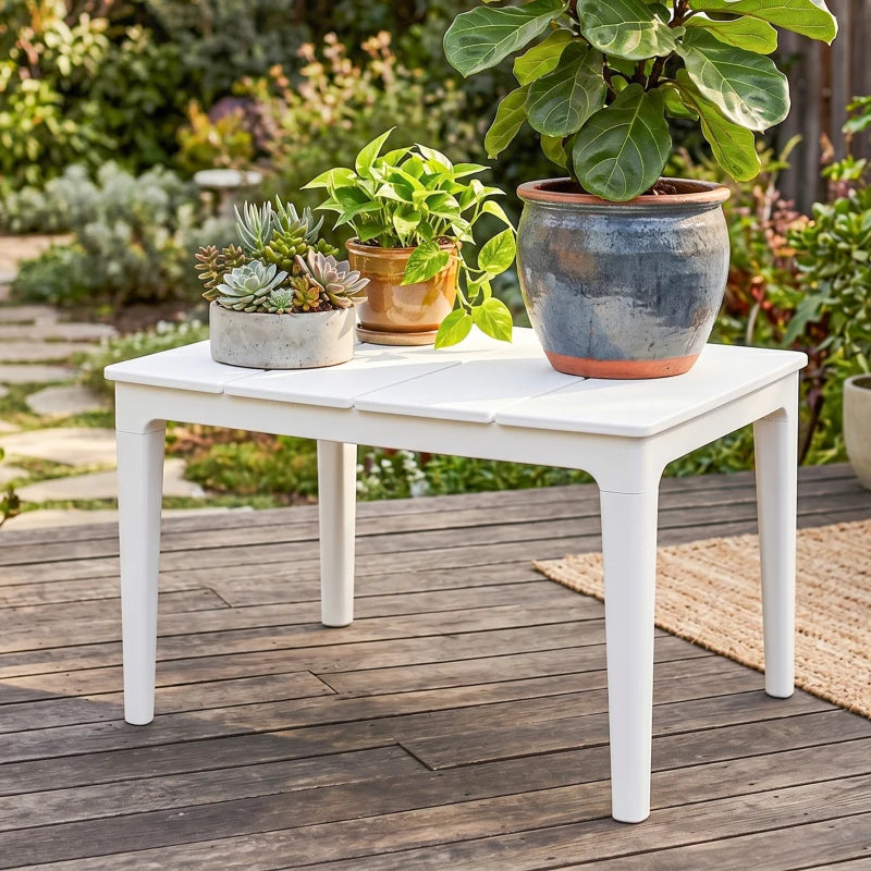 Nancy's Signa Tuintafels - Buitentafel - Bijzettafel voor buiten - Balkontafel - Wit - ± 70 x 55 x 40 cm