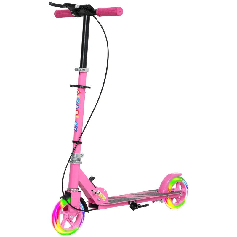 Nancy's Colorno Step - Kinderstep - Verlichte Wielen - Verstelbaar - Roze