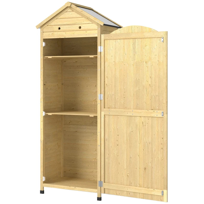 Nancy's Sale Tuinkast - Tuinschuur - Opbergkast voor buiten - Naturel Hout - Dennenhout - ± 85 x 60 x 215 cm
