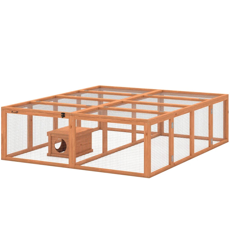 Nancy's Rossiglione Konijnenhok - Konijnenren - Dierenverblijf - Dierenhok - Dennenhout - ± 180 x 150 x 50 cm