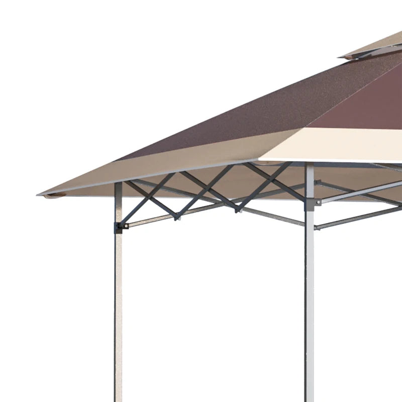 Nancy's Roge Paviljoen - Partytent - Tuin Paviljoen - Bruin / Kaki - ± 360 x 360 x 300 cm