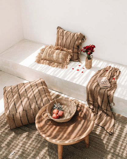 Bazar Bizar S'il vous Plaid - Beige Zwart - Katoen - 130 x 170 cm