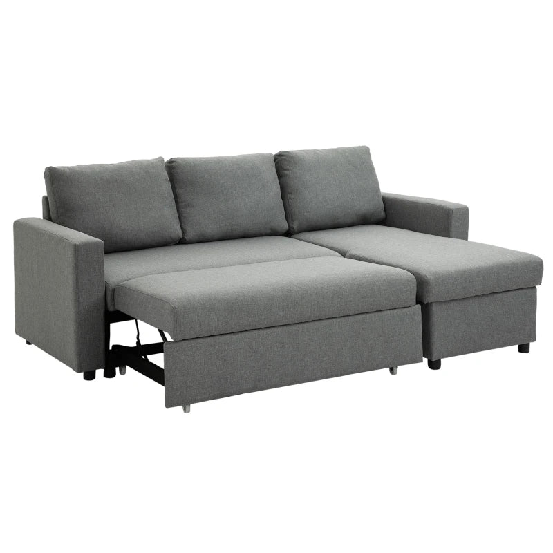 Nancy's Alfedena Hoekbak - Zitbank - Chaise Longue - Slaapbank - Lichtgrijs - 210 cm breed