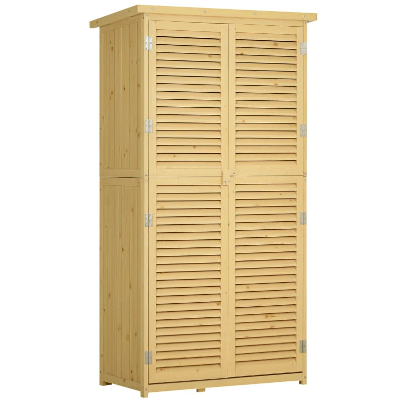 Nancy's Talamone Tuinkast - Buitenkast - Tuinschuurtje - Weerbestendig - Grenenhout / Sparrenhout - ± 85 x 45 x 160 cm