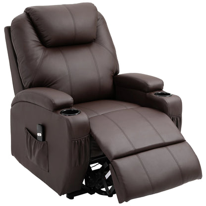 Nancy's Mazouco Sta op stoel - Opsta stoel - Seniorenstoel - Relaxfauteuil - Koffiebruin - Kunstleer