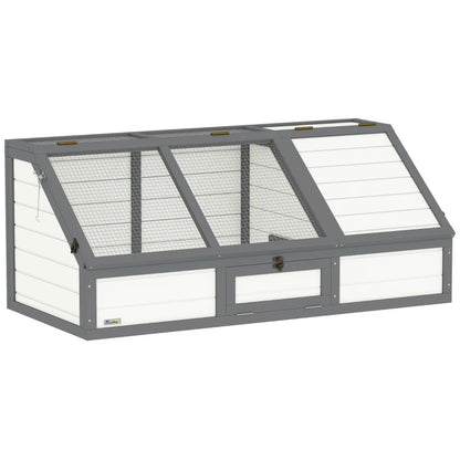 Nancy's Nuoro Schildpaddenverblijf - Schildpaddenhuis - Schildpadhuis - Wit - Dennenhout - 120L x 55B x 20/50H cm