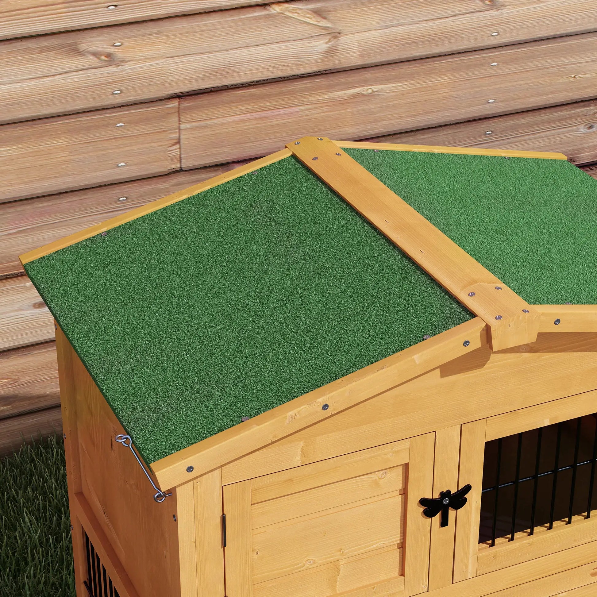 Nancy's Codogno Konijnenhok - Dierenhok - Dierenverblijf - Dennenhout - ± 150 x 50 x 70 cm