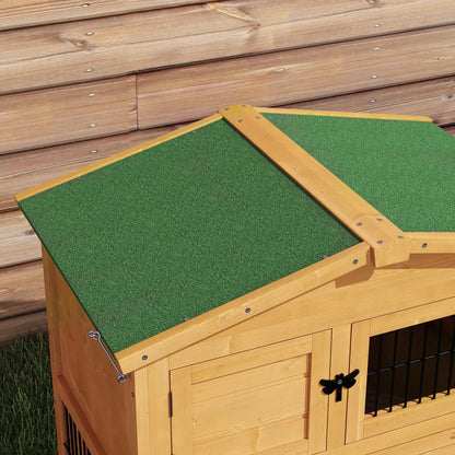Nancy's Codogno Konijnenhok - Dierenhok - Dierenverblijf - Dennenhout - ± 150 x 50 x 70 cm