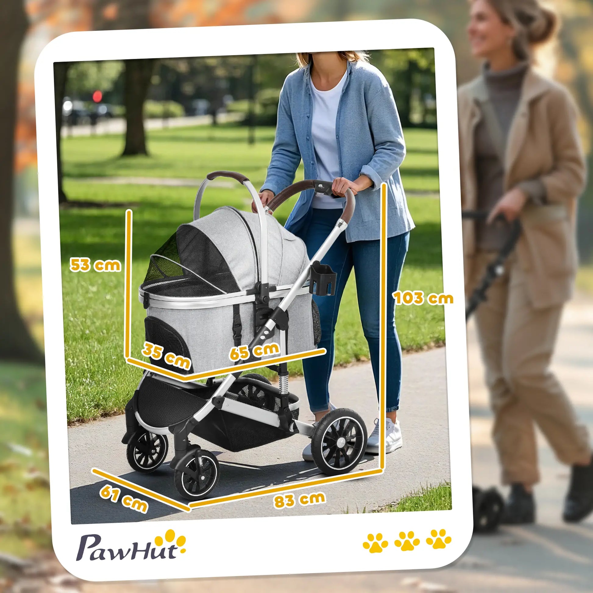 Nancy's Collazzone Reiswagen voor Huisdieren - Kattenbuggy - Hondenbuggy - Lichtgrijs / Zilver
