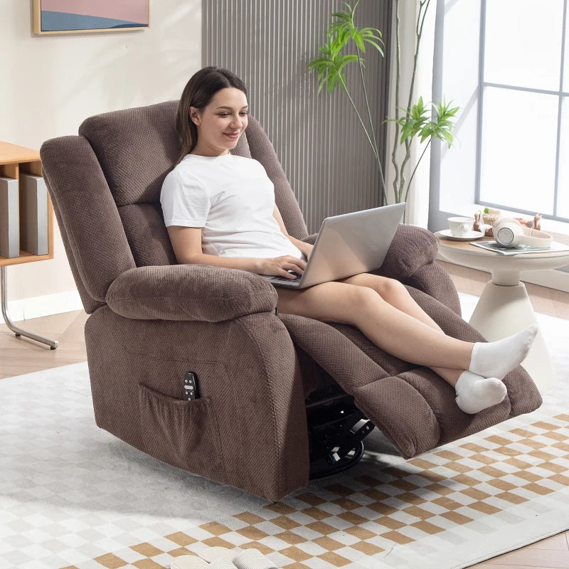 Nancy's Notaresco Massagestoel - Relaxfauteuil - Vibrerende massage - Bruin - Fluweel