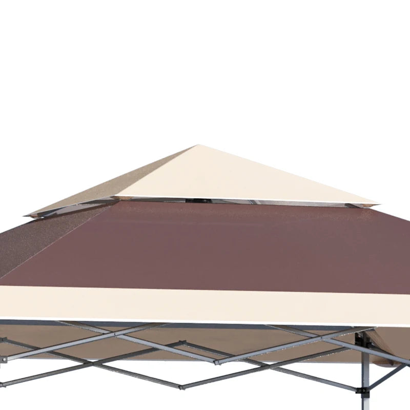 Nancy's Roge Paviljoen - Partytent - Tuin Paviljoen - Bruin / Kaki - ± 360 x 360 x 300 cm