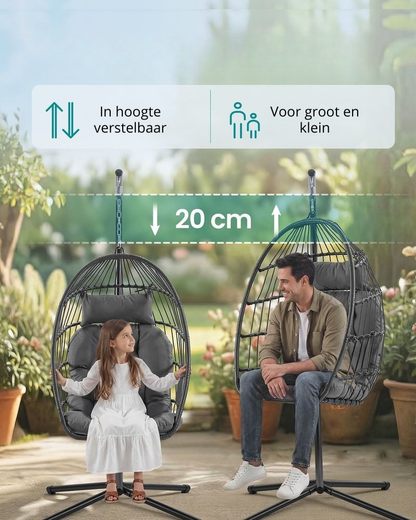 Nancy's Rovescala Loungestoel - Ei-stoel - Tuinstoel - Ergonomisch - Grijs