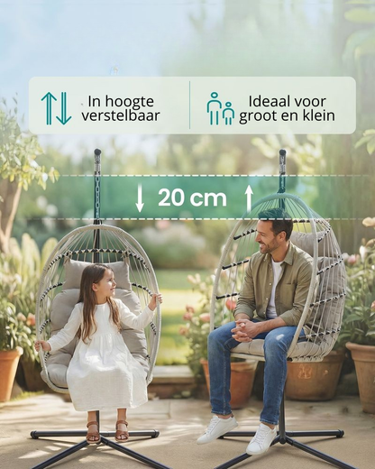 Nancy's Rovescala Loungestoel - Ei-stoel - Tuinstoel - Ergonomisch - Wit