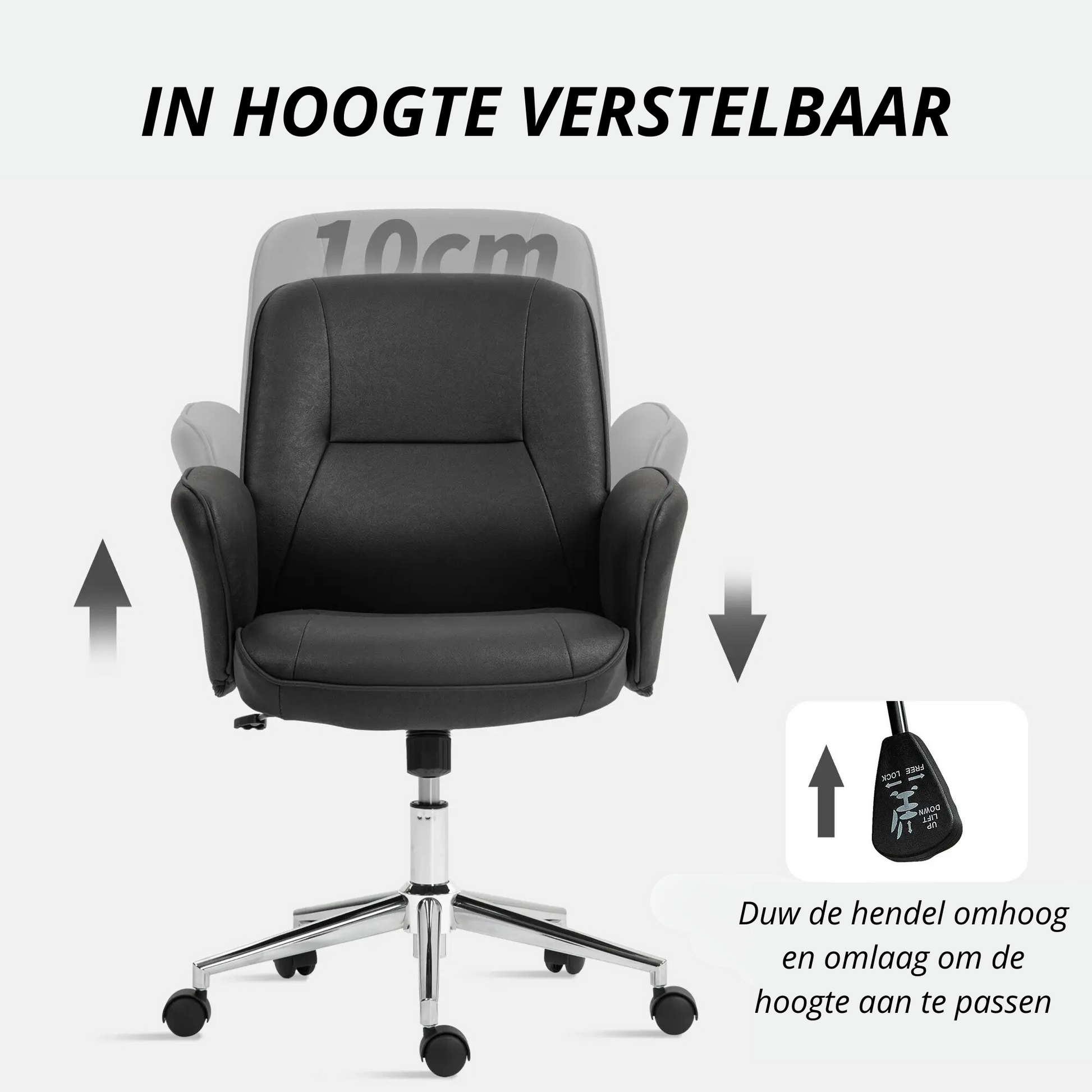 Nancy's Barro Bureaustoel - Directiestoel - Draaistoel - Verstelbaar - Ergonomisch - Zwart