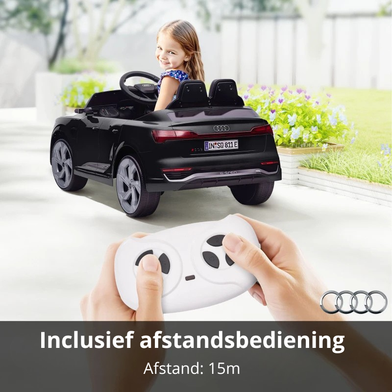 Nancy's Petritoli Elektrische auto voor kinderen - Kinderauto - Audi Q8 Sportback voor kinderen - 3-5 km/u - Zwart