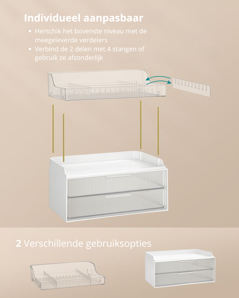 Nancy's Fajarda Make Up Organizer - Make Up Kastje - Make Up Opberger - 4 Niveaus - Transparant - Nancy Homestore