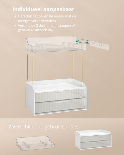 Nancy's Fajarda Make Up Organizer - Make Up Kastje - Make Up Opberger - 4 Niveaus - Transparant - Nancy Homestore