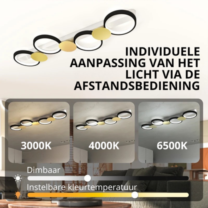 Nancy's Palagano Plafondlamp - Plafondverlichting - LED-Lamp - Wit / Zwart / Goudkleurig